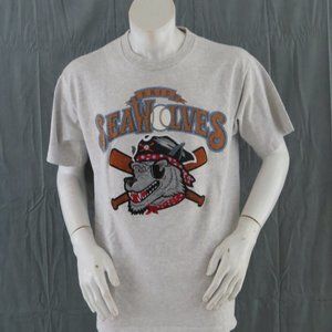 Erie Seawolves Shirt (VTG) - 1990s Crested Big Logo - Men's Large